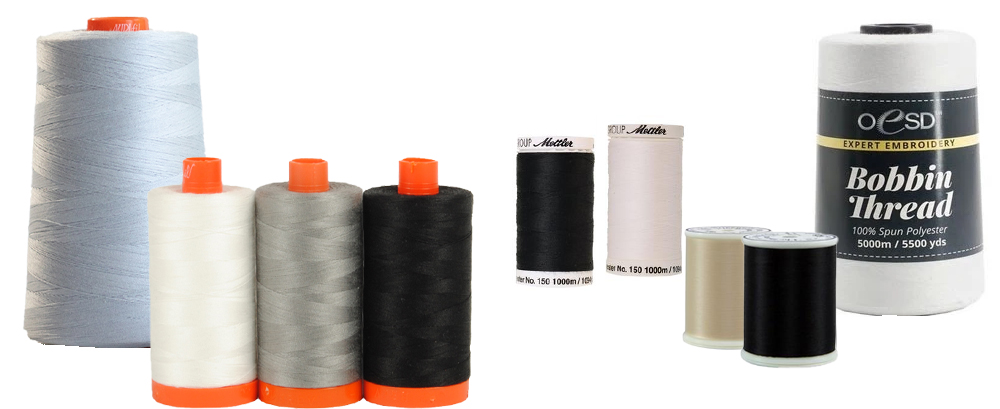 Embroidery Thread-Huge Bobbin Black Thread for Sewing/White Thread for  Sewing 5000M Each Spool for Quilting,Serger,Sewing and Embroidery (2 Black)