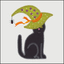 V-Stitch Designs Calico Cat with Witch Hat  - Digital Download