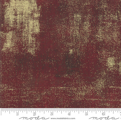 Moda Grunge Metallic Cotton Burgundy 297 (0.5m)