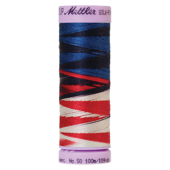 Mettler Cotton Thread Multi 50/3 100m Patriotic 9823