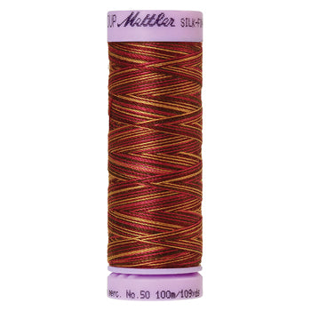 Mettler Cotton Thread Multi 50/3 100m  Mocha Cherry 9850