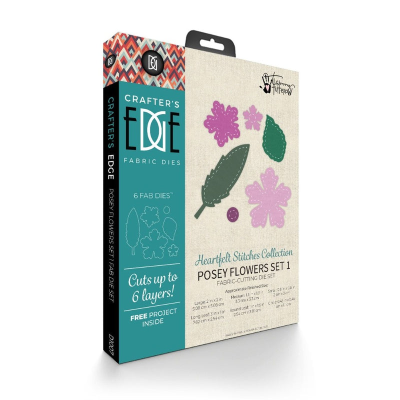 Crafters Edge Fab Dies Beautiful Posey Flowers Set 1, 6 Fabric Cutting Dies