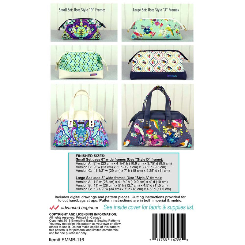 Emmaline Trifecta Zip Bags Pattern
