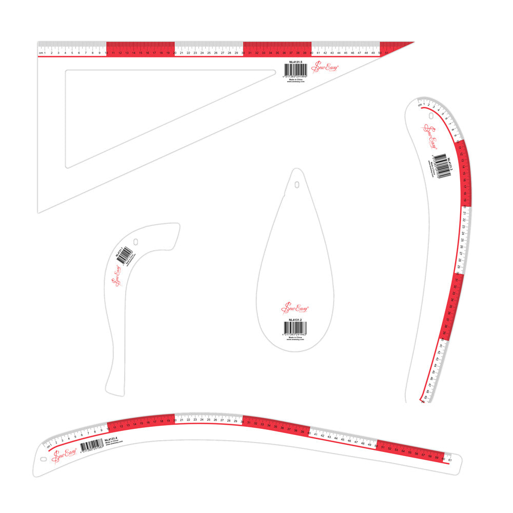 Sew Easy Wood Tailors Ruler Set of 5