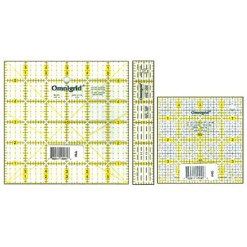 Omnigrid 3 Small Ruler Set 1"x 6",  4" &  6" Squares