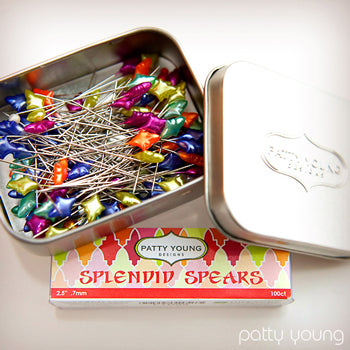 Patty Young Designs Splendid Spears Designer Pins Tin of 100