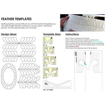 Westalee Feather Template Set of 4 3mm deep