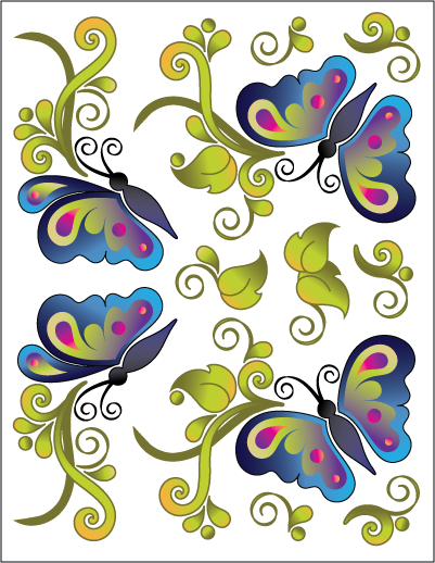 Urban Elementz Decorative Machine Stickers - Butterfly