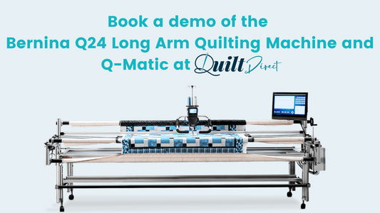 Book a demonstration of the BERNINA Q24 Longarm Quilting Machine at Quilt Direct