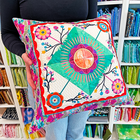 Embroidery with Jo - Exotic Bloom Cushion