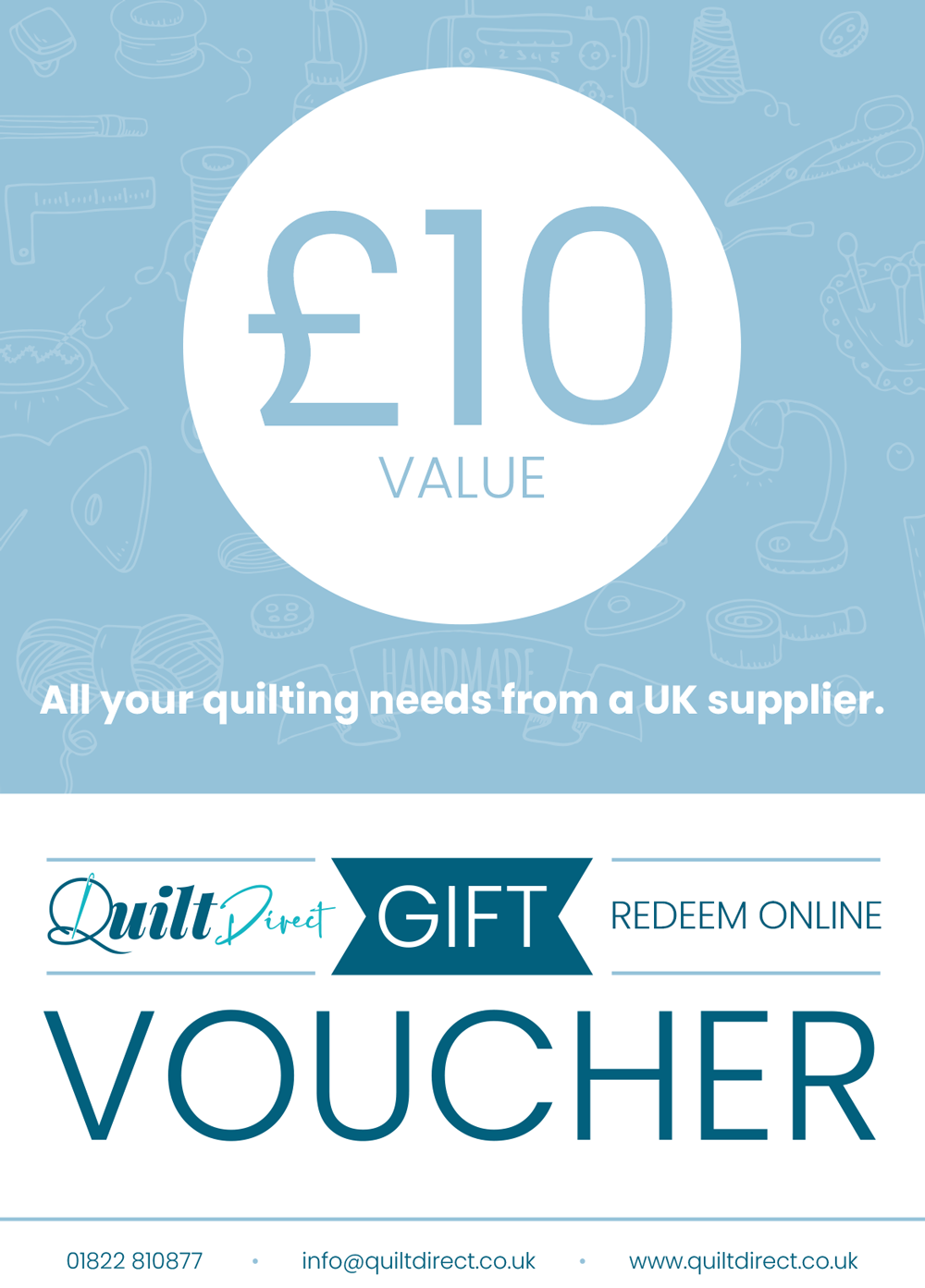 Quilt Direct digital gift voucher - the perfect last-minute present for quilters and sewers