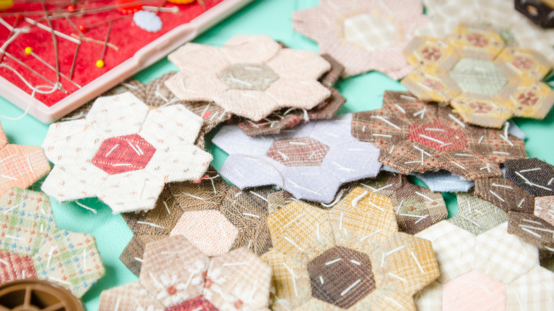 Traditional English paper piecing hexagons