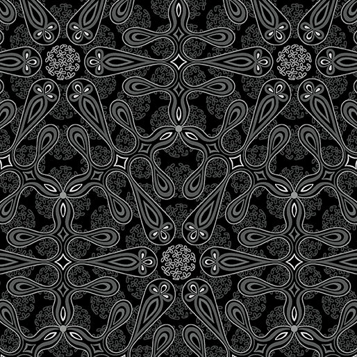 Benartex Botanica Medallion Charcoal 0.5m