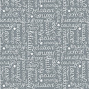 Benartex Botanica Script Gray 0.5m
