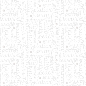 Benartex Botanica Script White 0.5m