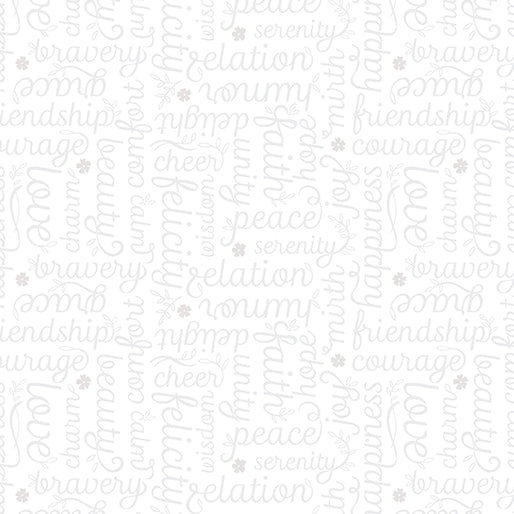 Benartex Botanica Script White 0.5m