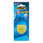 OLFA blade packaging with blue background and yellow label