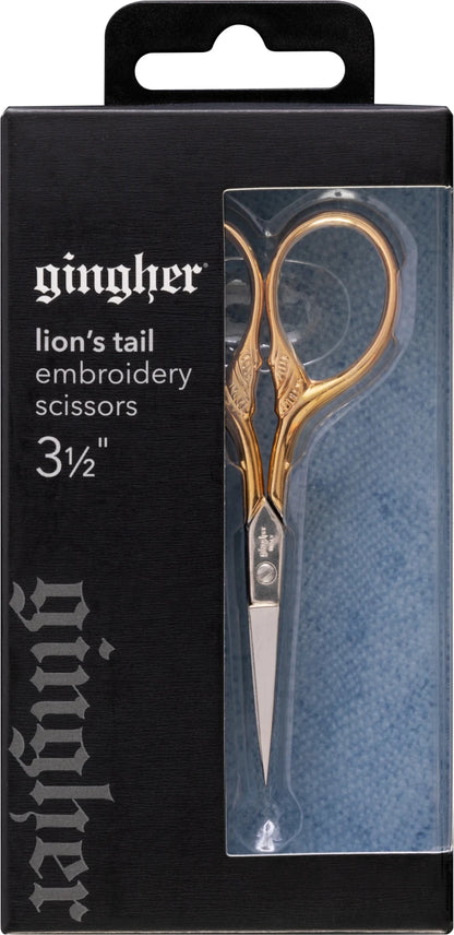 Gingher 3½" Gold Handle Lion's Tail Embroidery Scissors