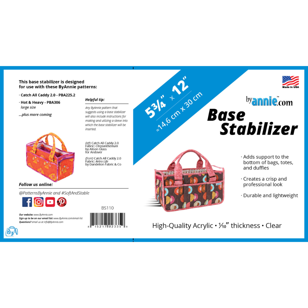 ByAnnie Base Stabilisers - sewing and crafts storage bag - packaging