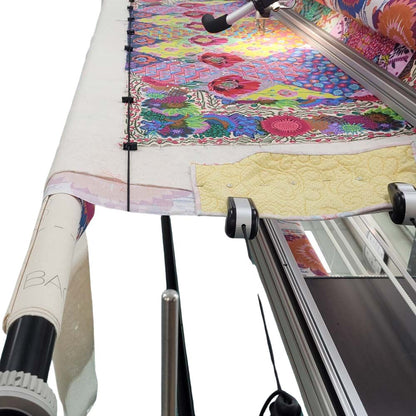 Longarm Align and Straight Guide Attached to Quilting Frame In Use