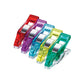 Five colourful mini wonder clips in red, purple, blue, yellow, and green on a white background.