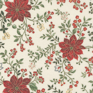 Merry Manor Metallic patterned cotton quilting fabric by Moda