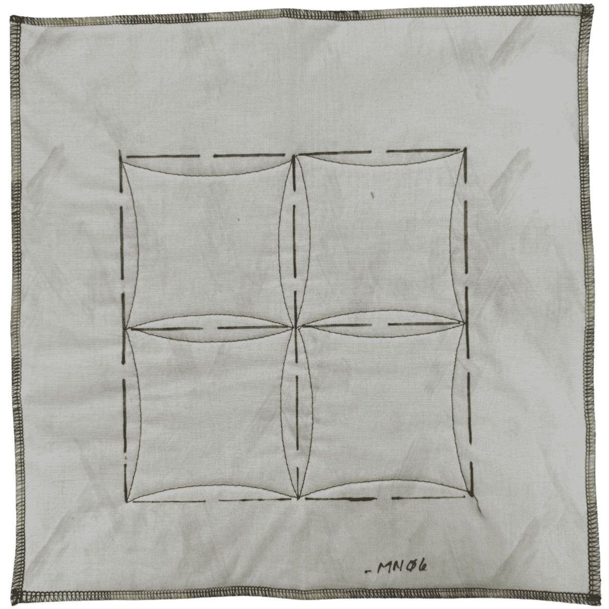 Embroidery sample on white fabric