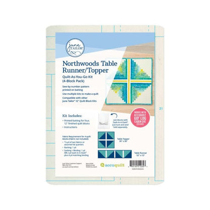 June  Tailor  Quilt-As-You-Go Kit Northwoods Table Runner 4 block Pack