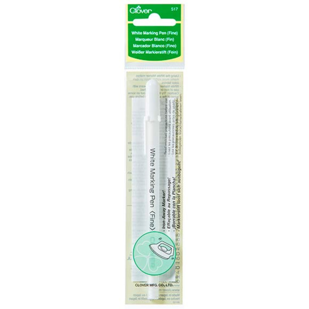 White marking pen in packaging with Clover branding on a white background