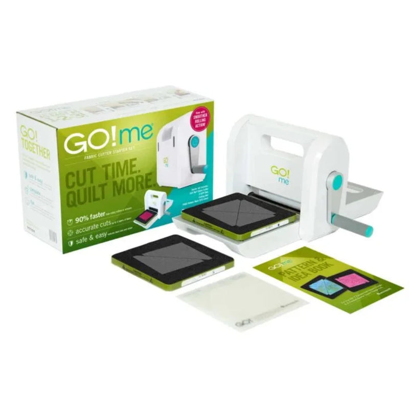 NEW Accuquilt Go! Me Fabric Cutter Starter Set Rolling Action