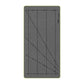 AccuQuilt GO! Small Strip Cutter die plate showing three strip sections with printed angled guide lines at 30°, 45°, and 60° on grey foam surface with lime green border