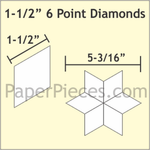 6 Pointed Star Diamond 1½" 60 degree - Paper Pieces