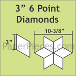 6 Pointed Star Diamond 3" 60 degree - Paper Pieces