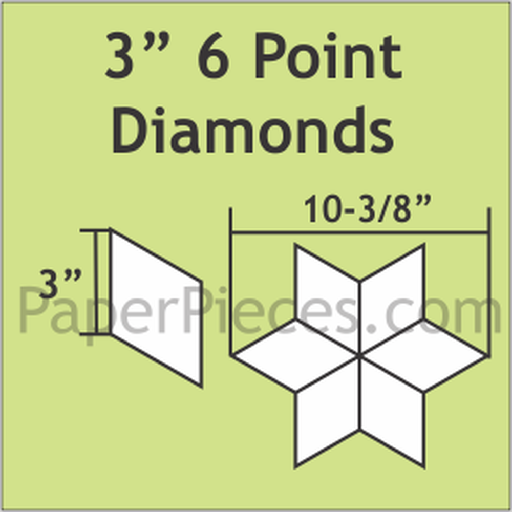 6 Pointed Star Diamond 3" 60 degree - Paper Pieces