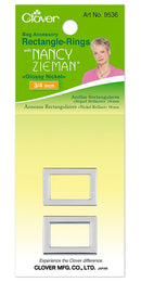 Clover Rectangle Rings Glossy Nickel 18mm