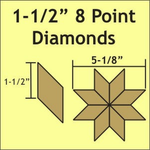 8 Pointed Star 1½" Diamond 45 degrees - Paper Pieces