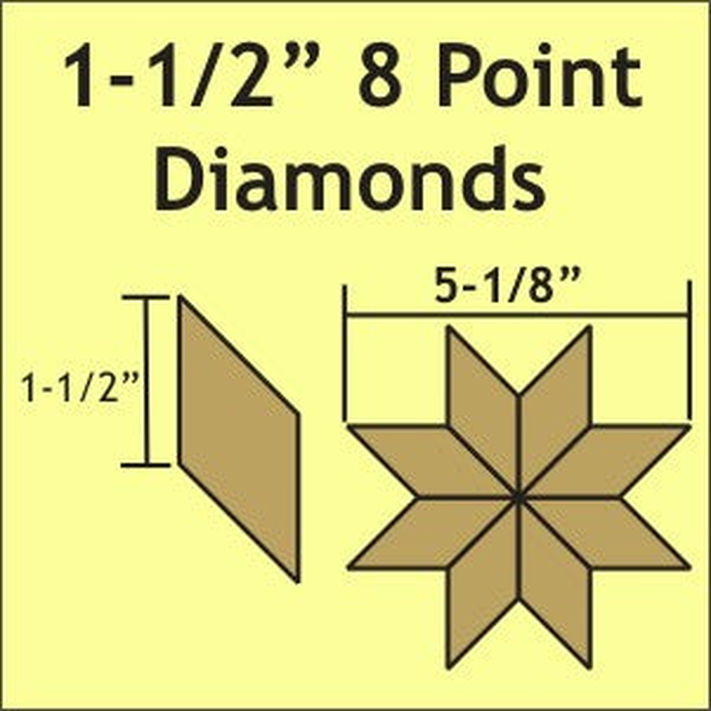 8 Pointed Star 1½" Diamond 45 degrees - Paper Pieces