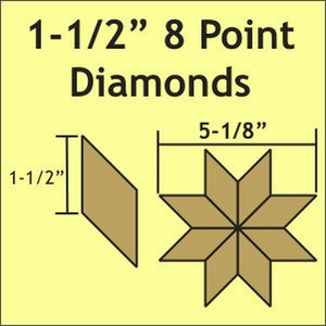 8 Pointed Star 1½" Diamond 45 degrees - Paper Pieces