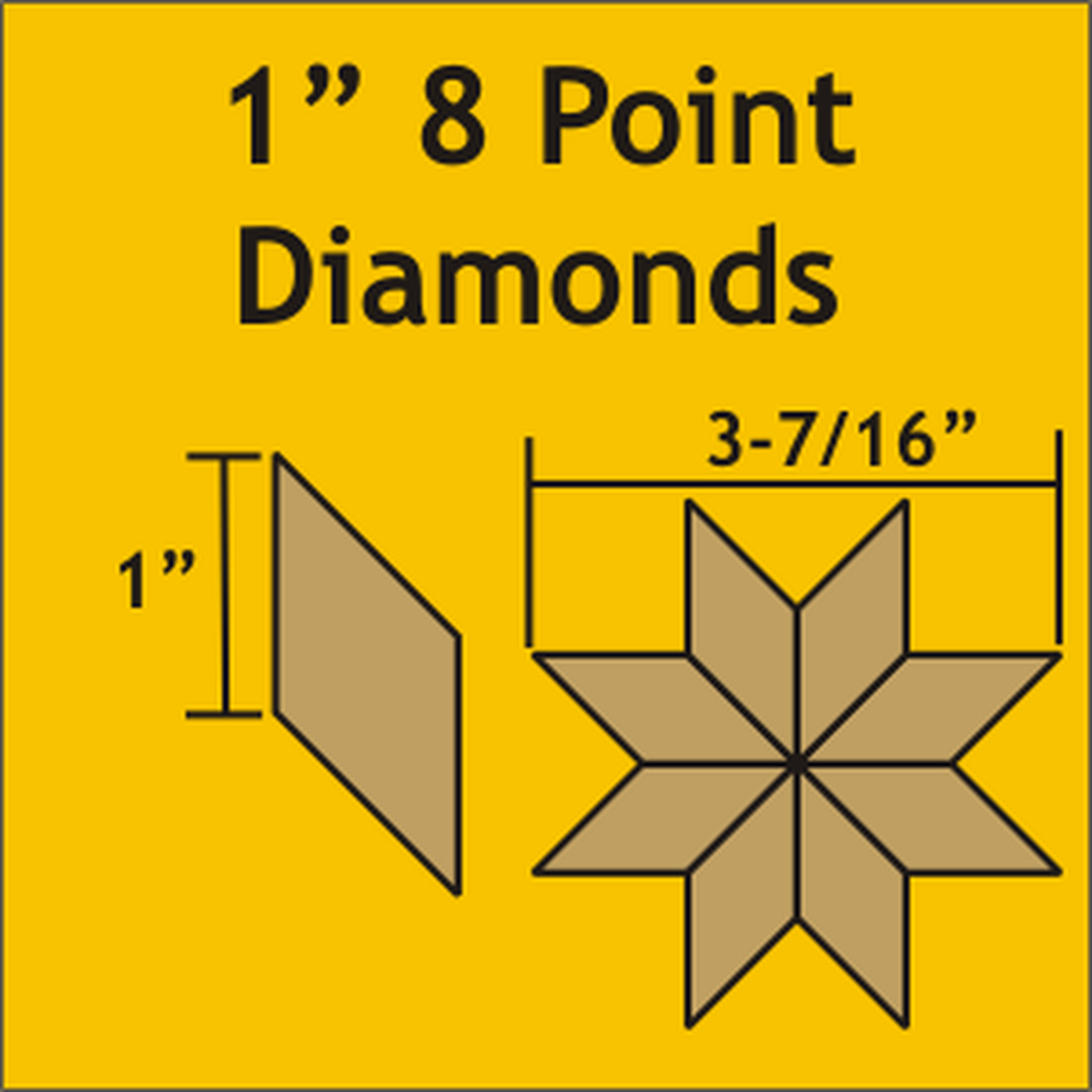 8 Pointed Star 1" Diamond 45 degrees - Paper Pieces