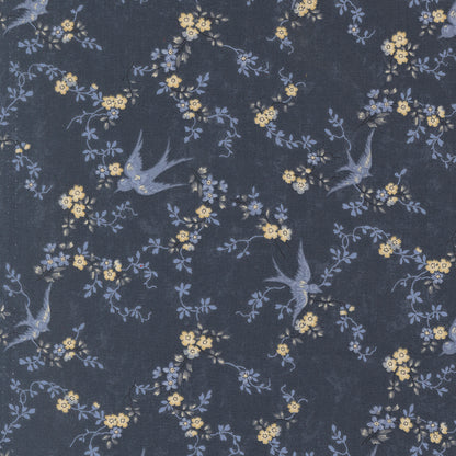 Bluebirds Nest patterned cotton quilting fabric by Moda