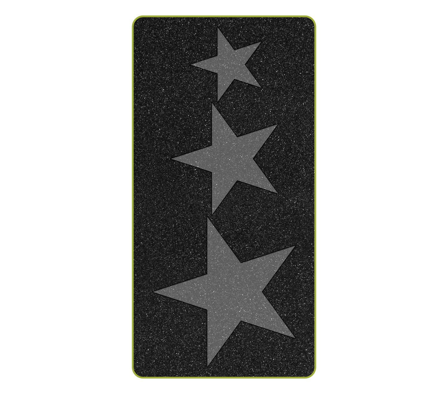 AccuQuilt GO! Star cutting die shown flat with three graduated star shapes in 2, 3 and 4 inch sizes