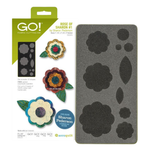 AccuQuilt GO! Rose of Sharon #1 by Sharon Pederson die packaging with three layered fabric roses