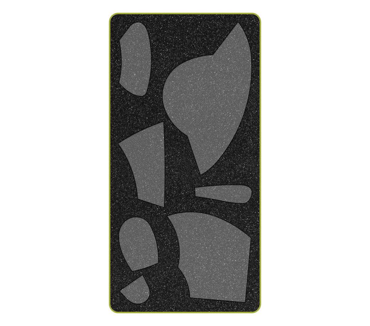 AccuQuilt GO! Overall Sam cutting die shown flat with hat, arm, overalls and shoe pieces