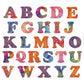 AccuQuilt GO! Carefree Alphabet A-Z shapes in colourful batik prints