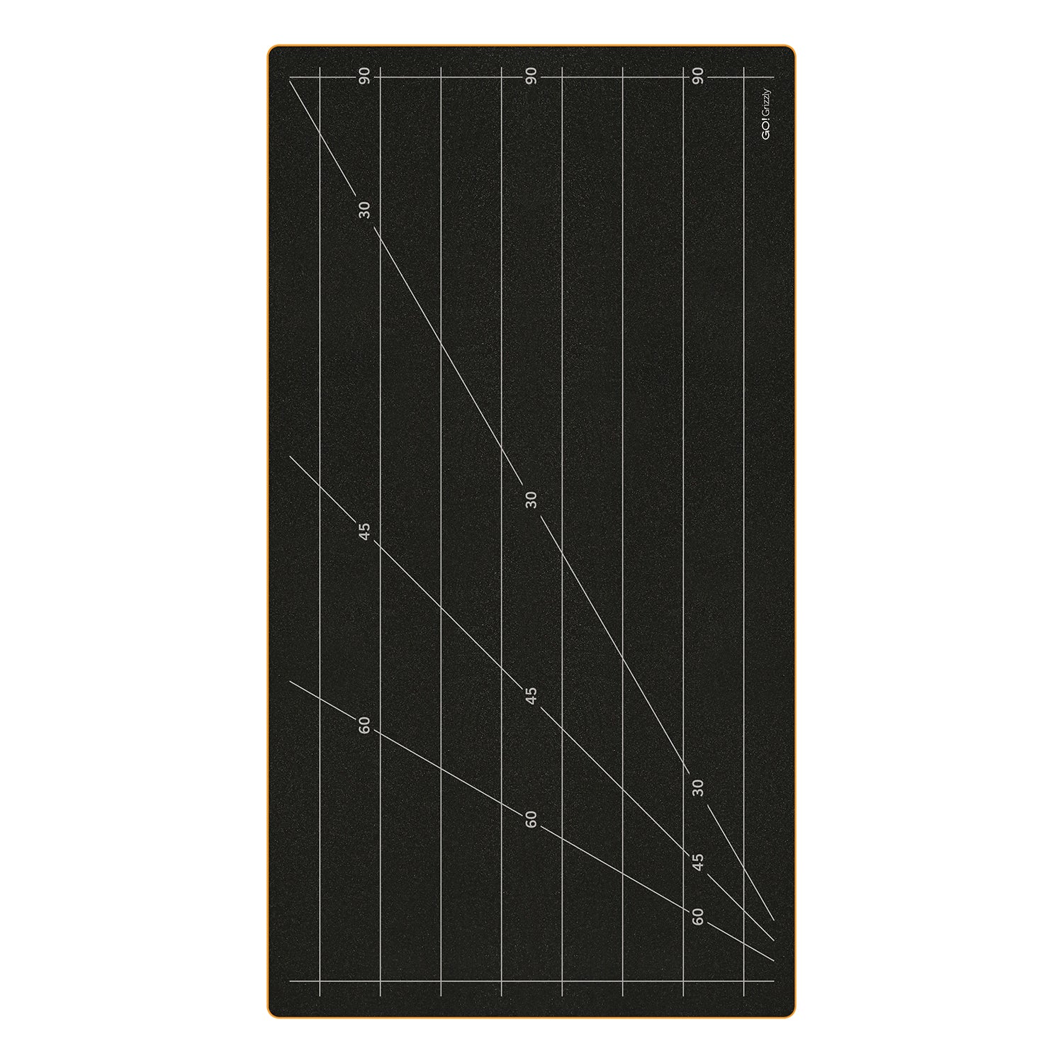 AccuQuilt GO! Grizzly Strip Cutter 1½" die shown with foam cutting mat and sub cut markings