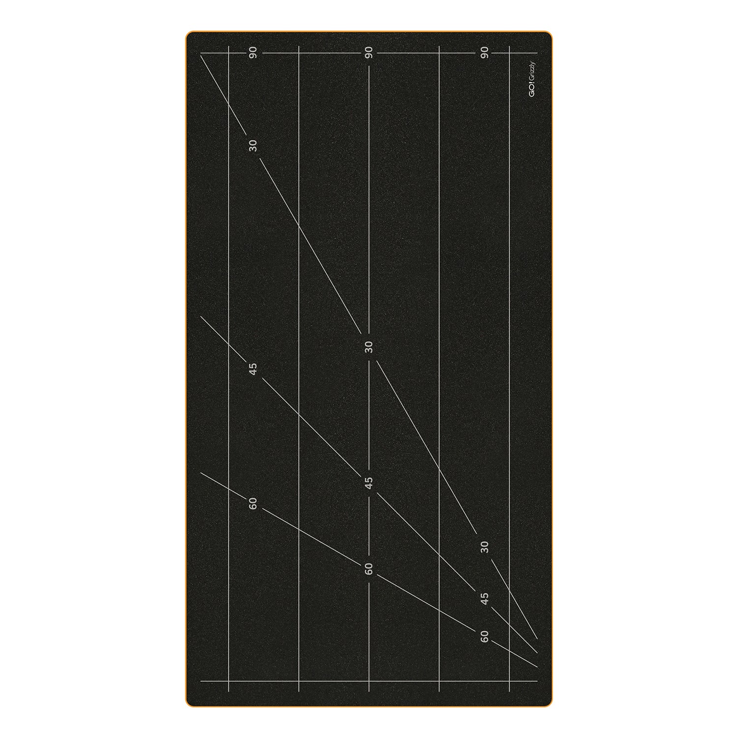 AccuQuilt GO! Grizzly Strip Cutter 2½" die shown with foam cutting mat  showing printed sub cuts lines
