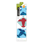 AccuQuilt GO! Airplane Block on Board die packaging showing the die shapes and three colourful Airplane quilt block examples