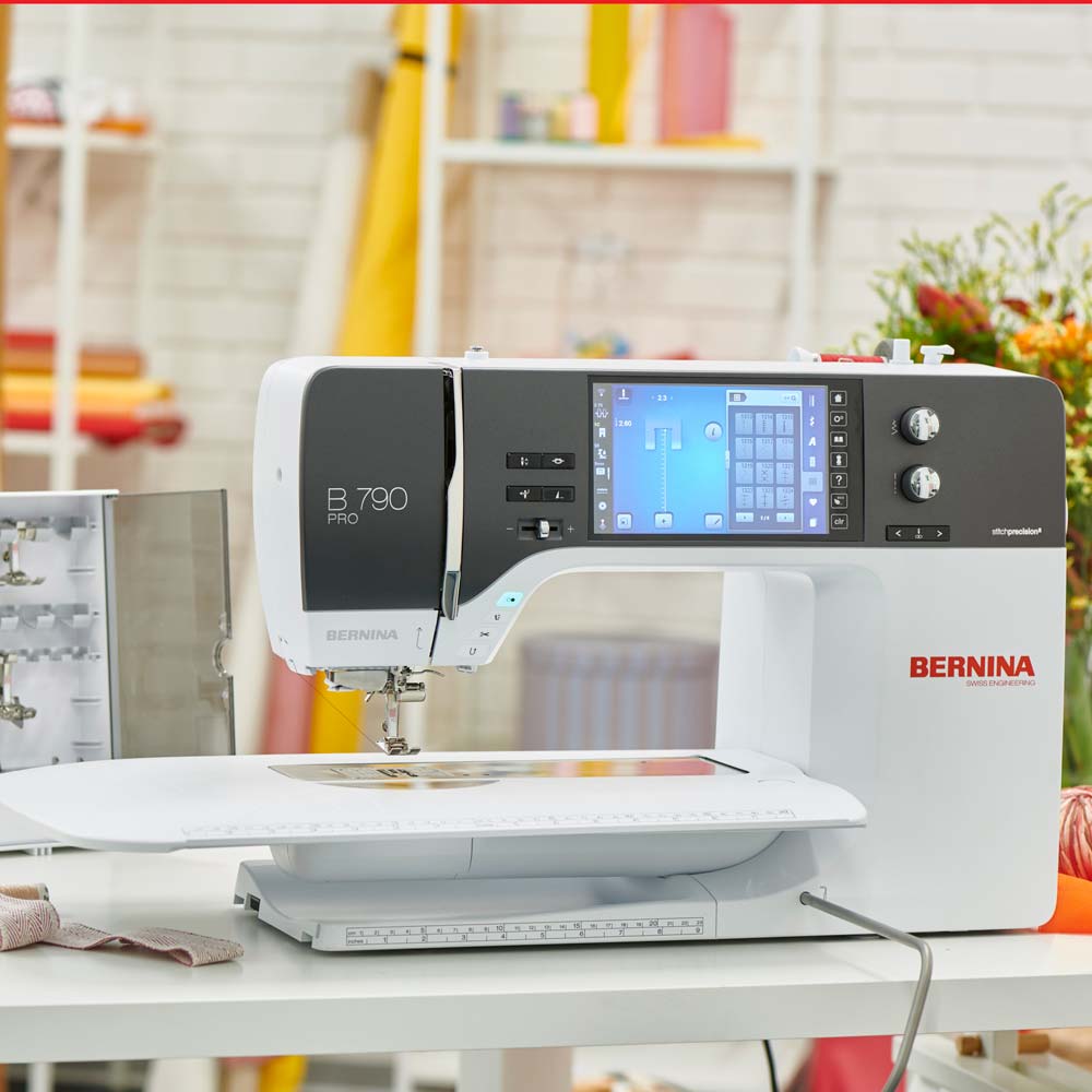 Bernina B790E PRO machine close-up lifestyle shot