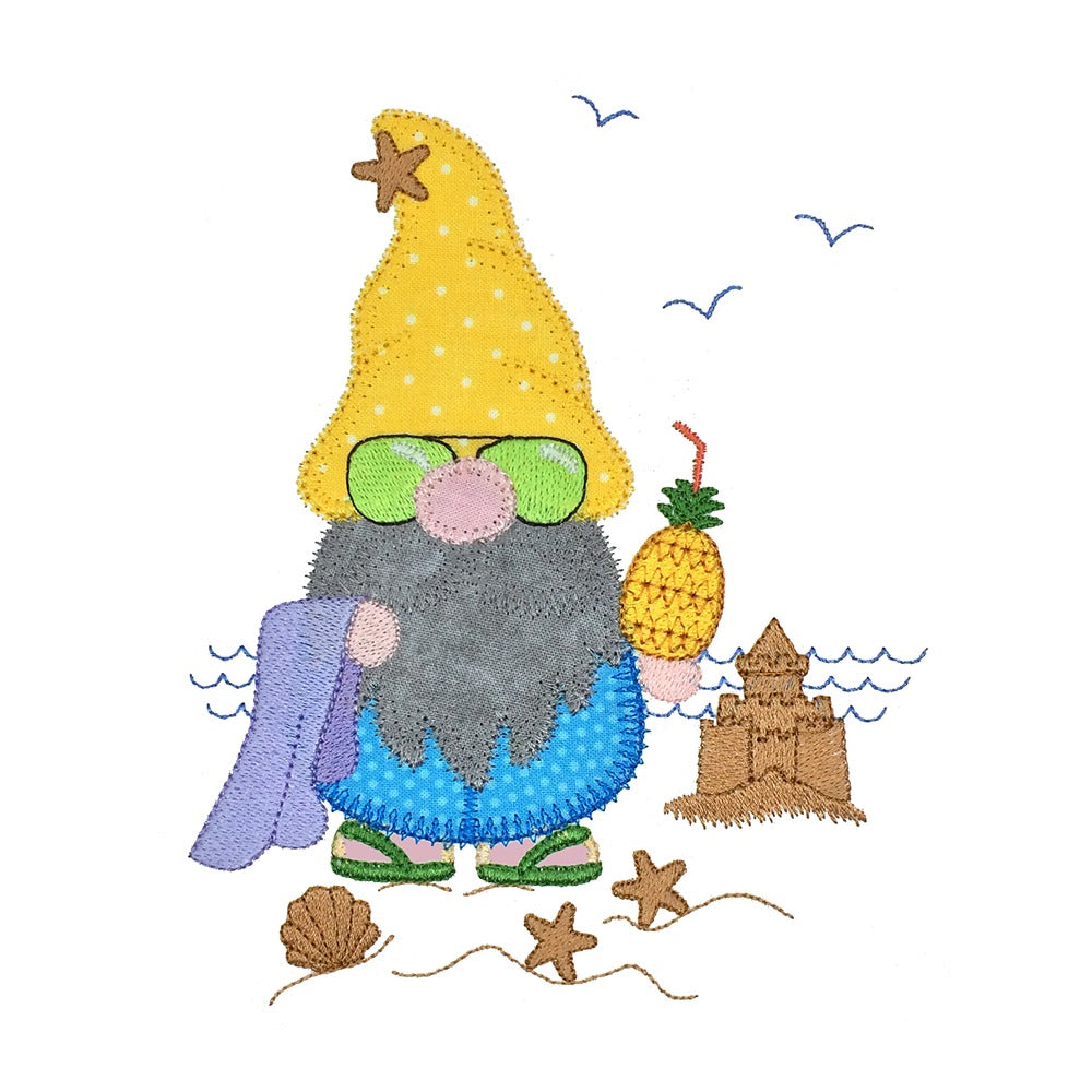 Beach Bum Gnome - Digital Download - craft pattern by V-Stitch Designs