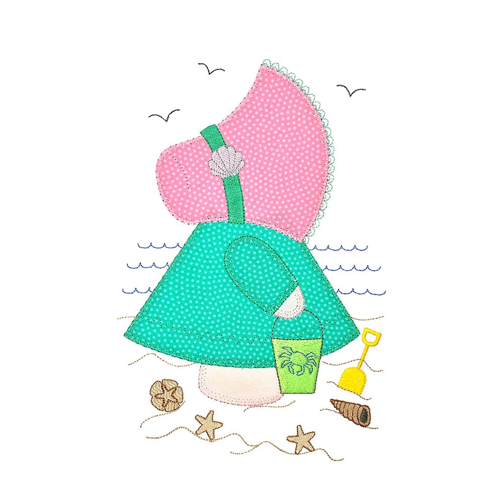 Beach Sunbonnet Sue - Digital Download - craft pattern by V-Stitch Designs